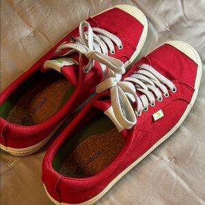 Cariuma Red Canvas Shoes with White Laces